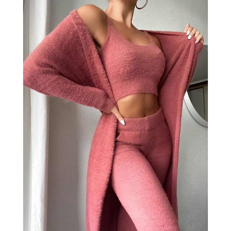 Cozy Pajama Set, 3 Piece Lounge Set, Cute Loungewear, Warm Suit Sets.