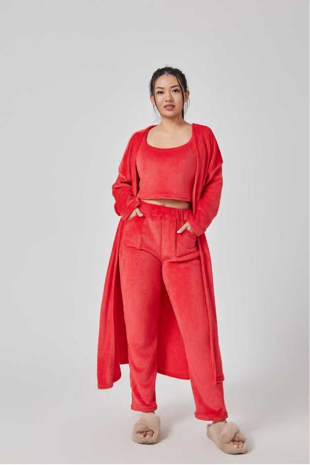 Cozy Pajama Set, 3 Piece Lounge Set, Cute Loungewear, Warm Suit Sets.