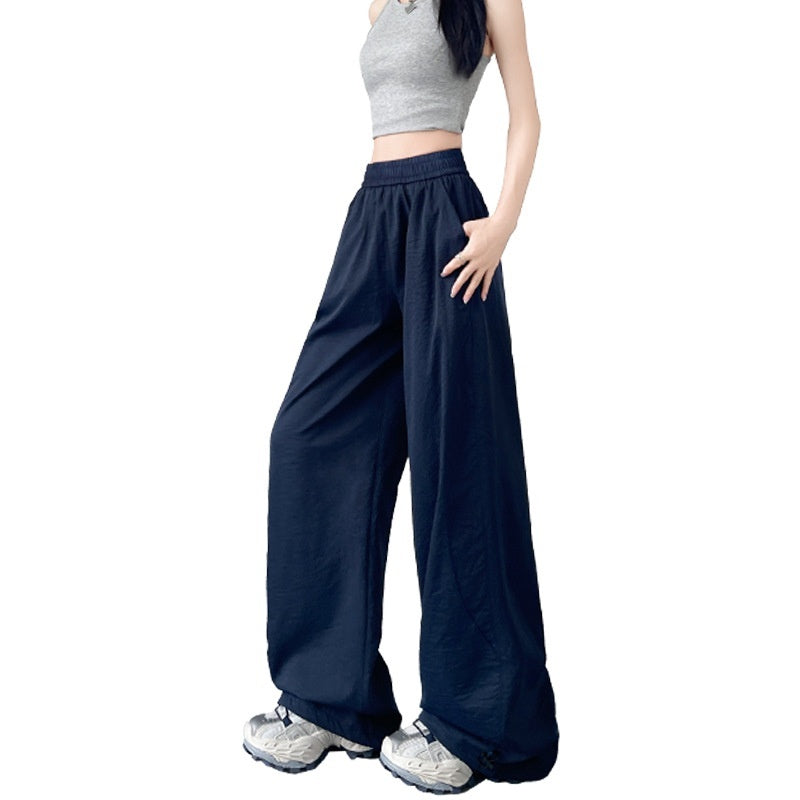 Women's Cotton-like Wide-leg Sunscreen Pants Summer High Waist